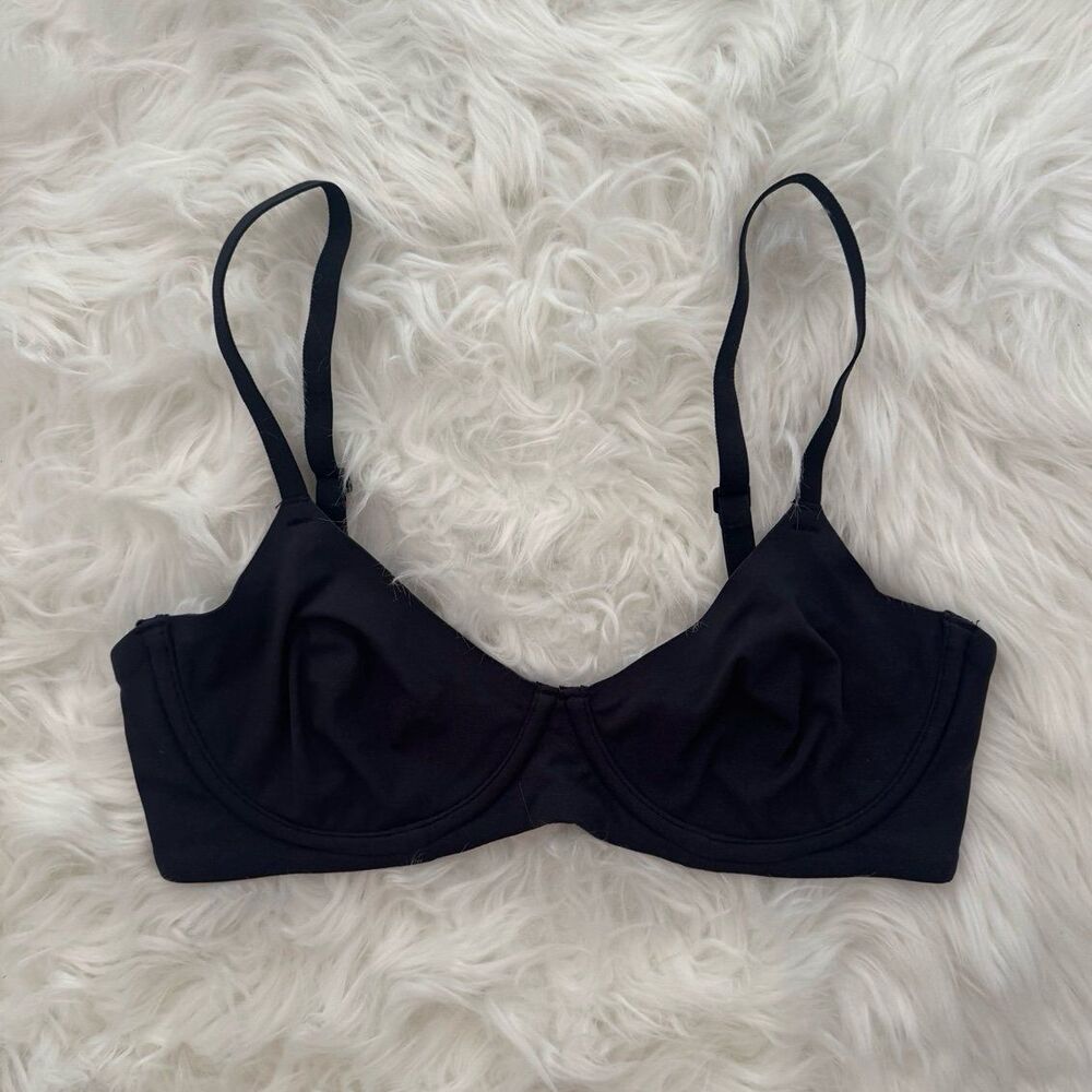 Skims Fits Everybody Unlined Demi Bra Onyx Size 32C